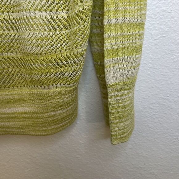 Moth Anthropologie Lightweight V Neck Sweater Lime Green Boho Hippie Womens Sz L - Picture 3 of 11